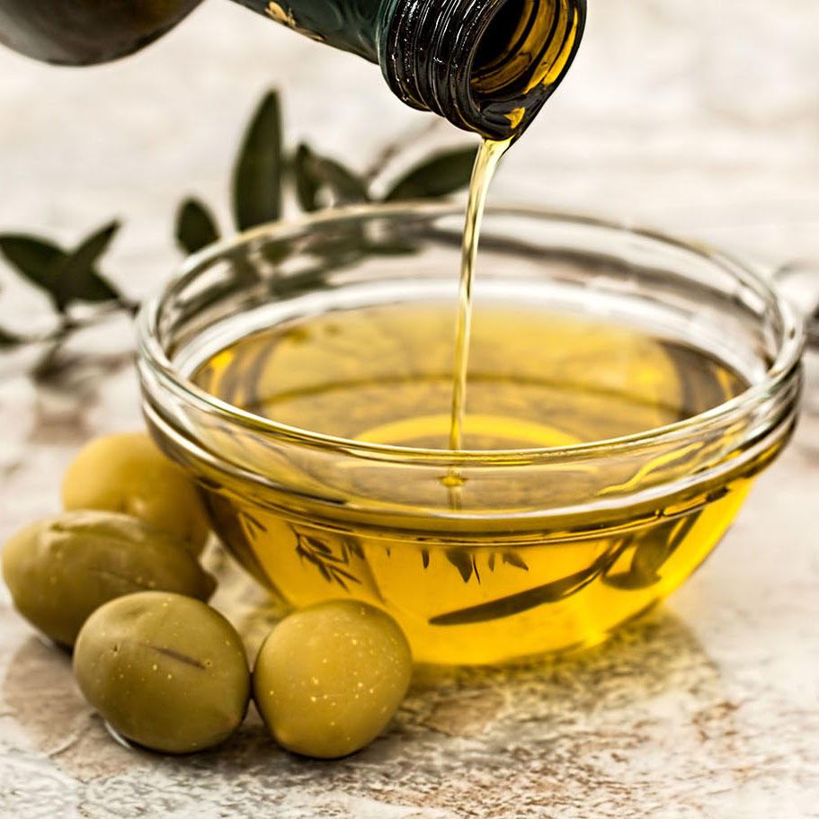 pouring olive oil